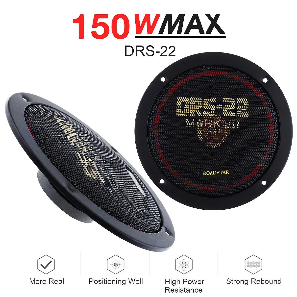 2pcs 6.5 Inch 12V 150W Car Coaxial Speaker Set Vehicle Door Auto Music Stereo Full Range Frequency