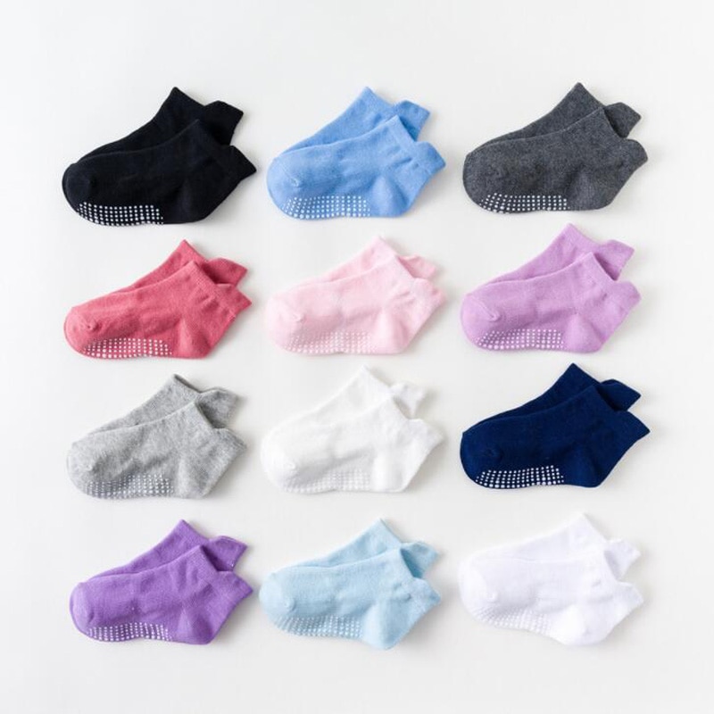 6Pair/lot New children's floor socks socks cotton non-slip glue boys and girls baby socks