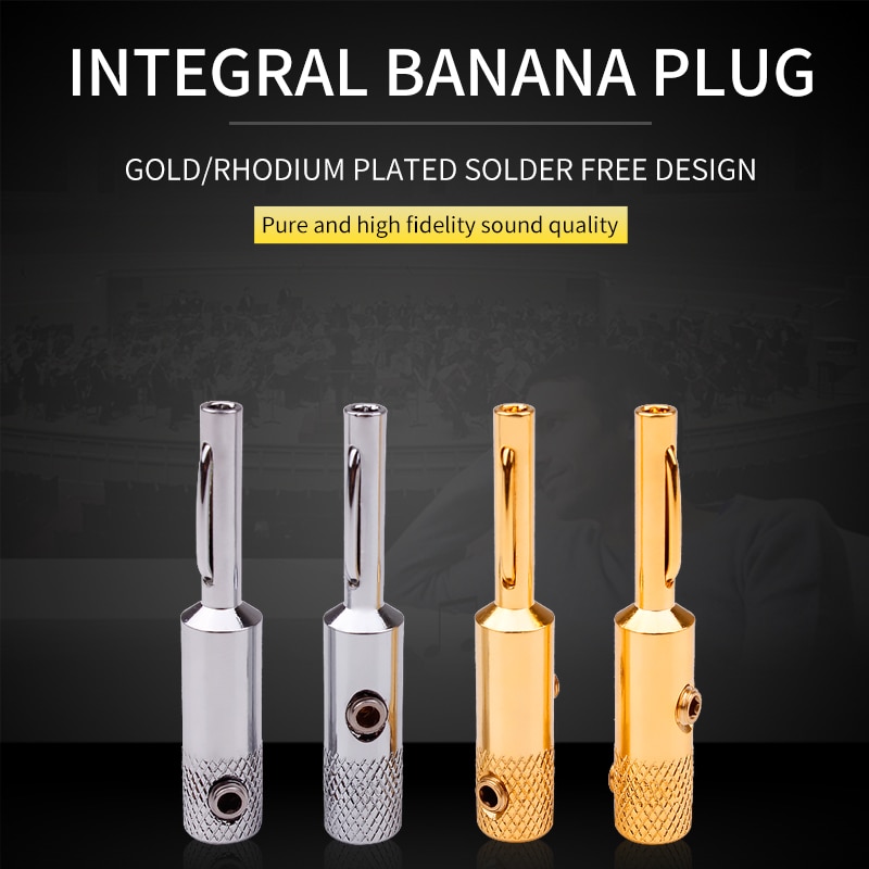 YYTCG 2pairs/4pcs Banana Plug Connector Corrosion-Resistant Banana Connector for Audio Video Amplifier Speaker Cable Jack
