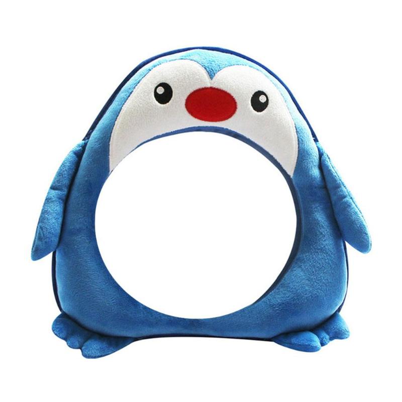 Adjustable Baby Car Back Seat Mirror Cartoon Penguin Kids Safe View Monitor Baby Facing View Rear Ward Child Infant Monitor Prop