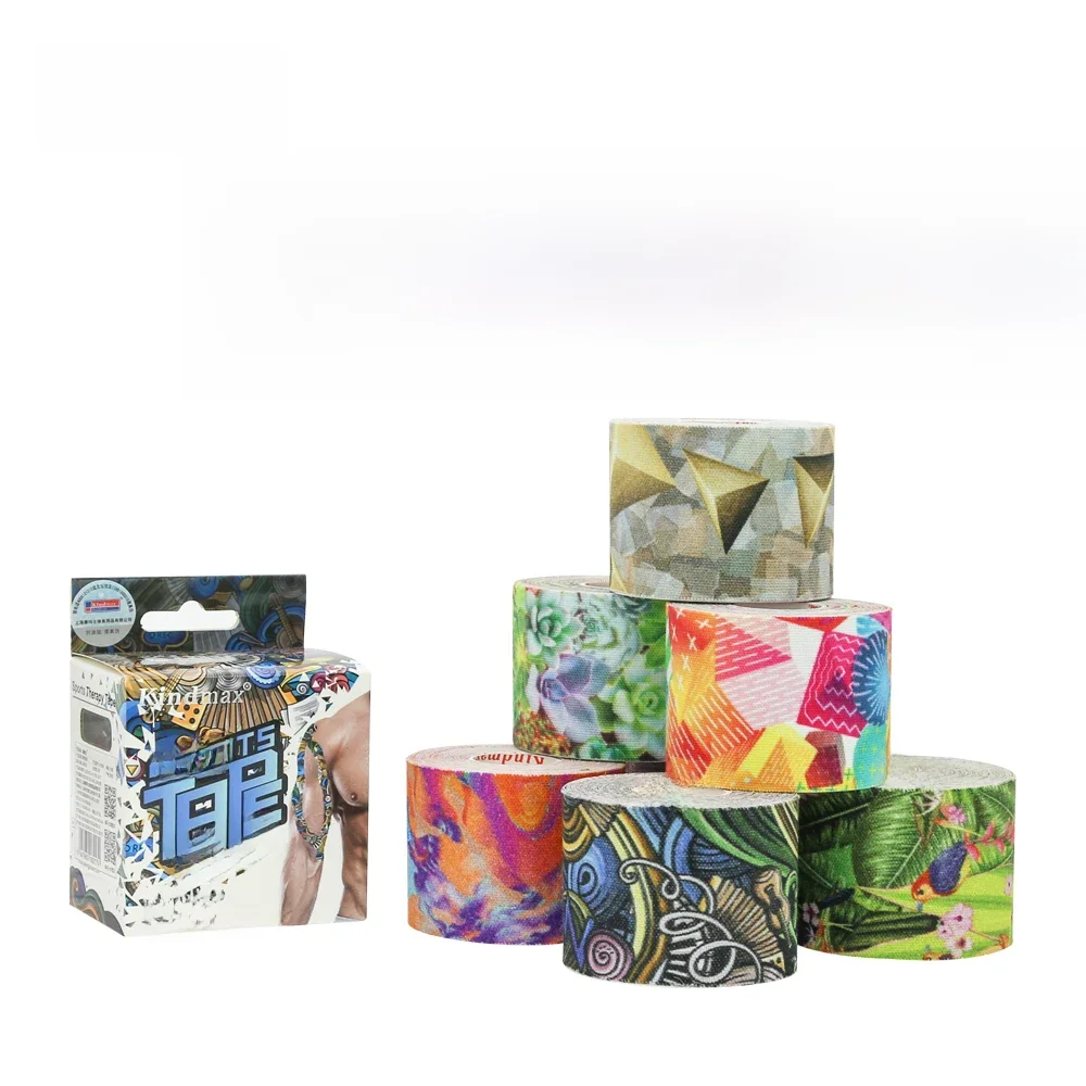 Kindmax Healthcare Fashion Printing Colourful Kinesiology Tape Kit for Athletic Sports Muscle