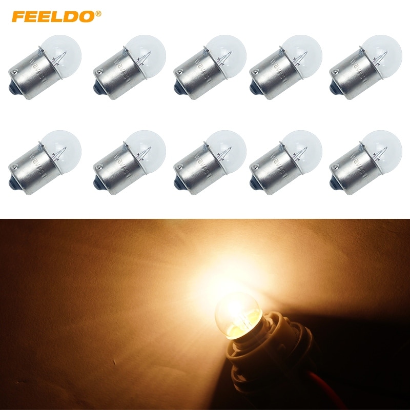 FEELDO 10pcs G18 24V5W BA15S 1156 Clear Glass Lamp Turn Tail Bulb Auto Truck Indicator Halogen Lamp #AM6128
