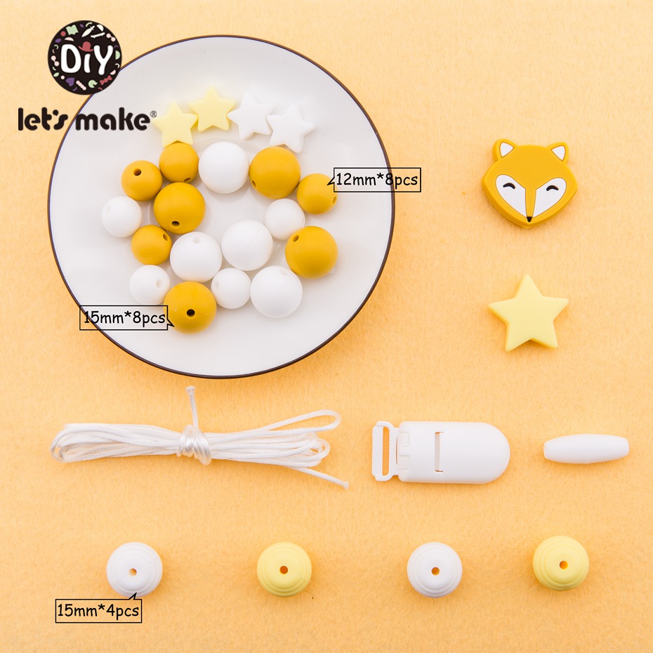 Let's Make 1set Pacifier Chain Holder For Nipples Personalized Silicone Beads Pacifier Chain Baby Teether Baby's Pacif