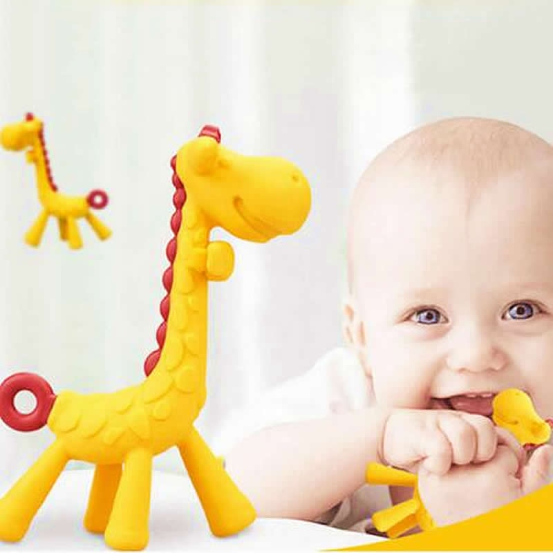 Baby Teether Cartoon Teething Nursing Silicone Baby Teeth That Fawn Molar Rod Giraffe To Bite The Teether Safty