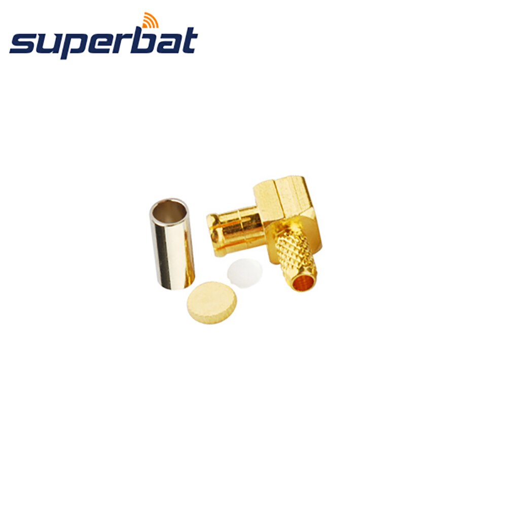 Superbat 75ohm MCX Crimp Cable Mount Male Right Angle Connector for Cable RG174 RG316 RG188A LMR100