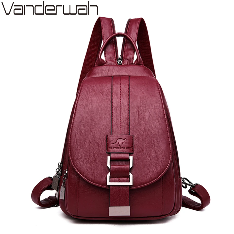 Women Anti theft Backpack High Quality Leather School Shoulder Bags For Teenage Girls Multifunction