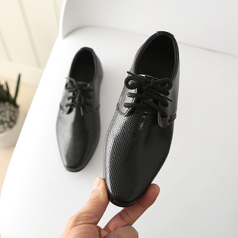 JGSHOWKITO Boys Leather Shoes Kids Flats Lace-up Children's Wedding Shoes For Toddlers Boy & Big Boys Fashion For Perfo