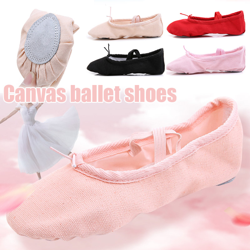 Childrens Adult Canvas Soft Bottom Ballet Shoes Practice Yoga Shoes BM88