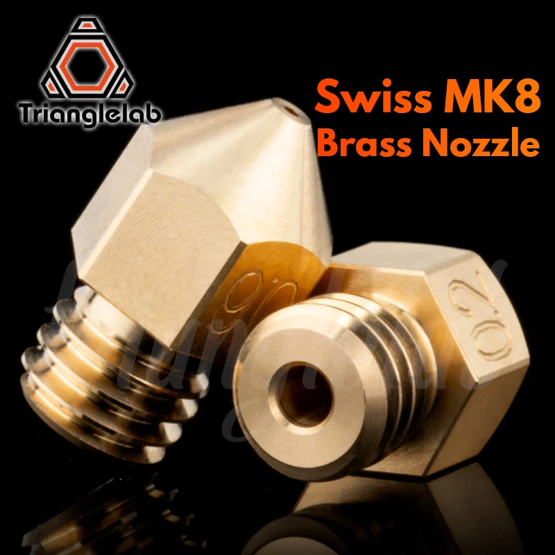 trianglelab Swiss MK8 Brass Nozzle m6 Thread 1.75MM Filament for 3D printers hotend J-head cr10 heat