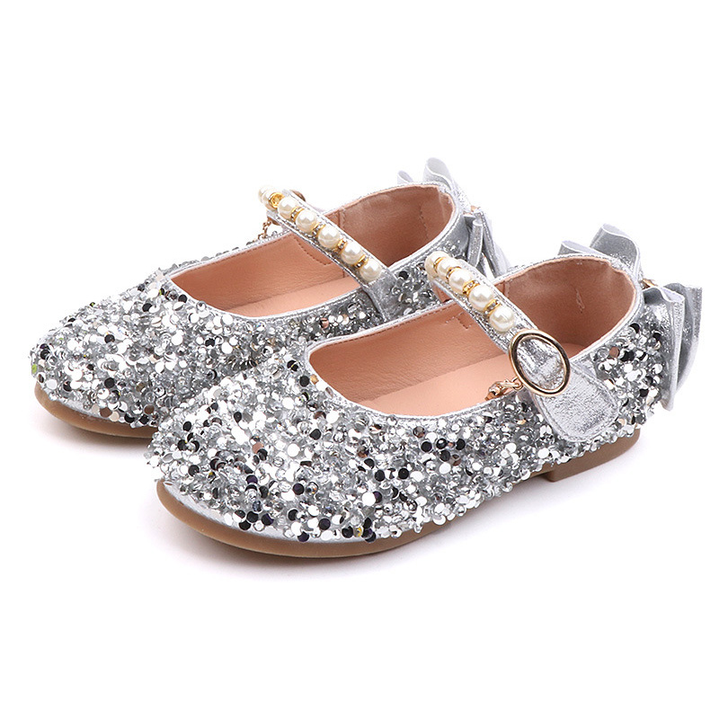 Children Kids Girl Sandals Bling Sequin Princess Shoes Anti-slip Breathable for Party BM88