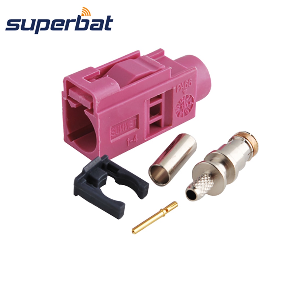 Superbat Antenna Connector Fakra Crimp Female Key Code H Violet for GPS XM Direct for Cable RG316 RG174 LMR100