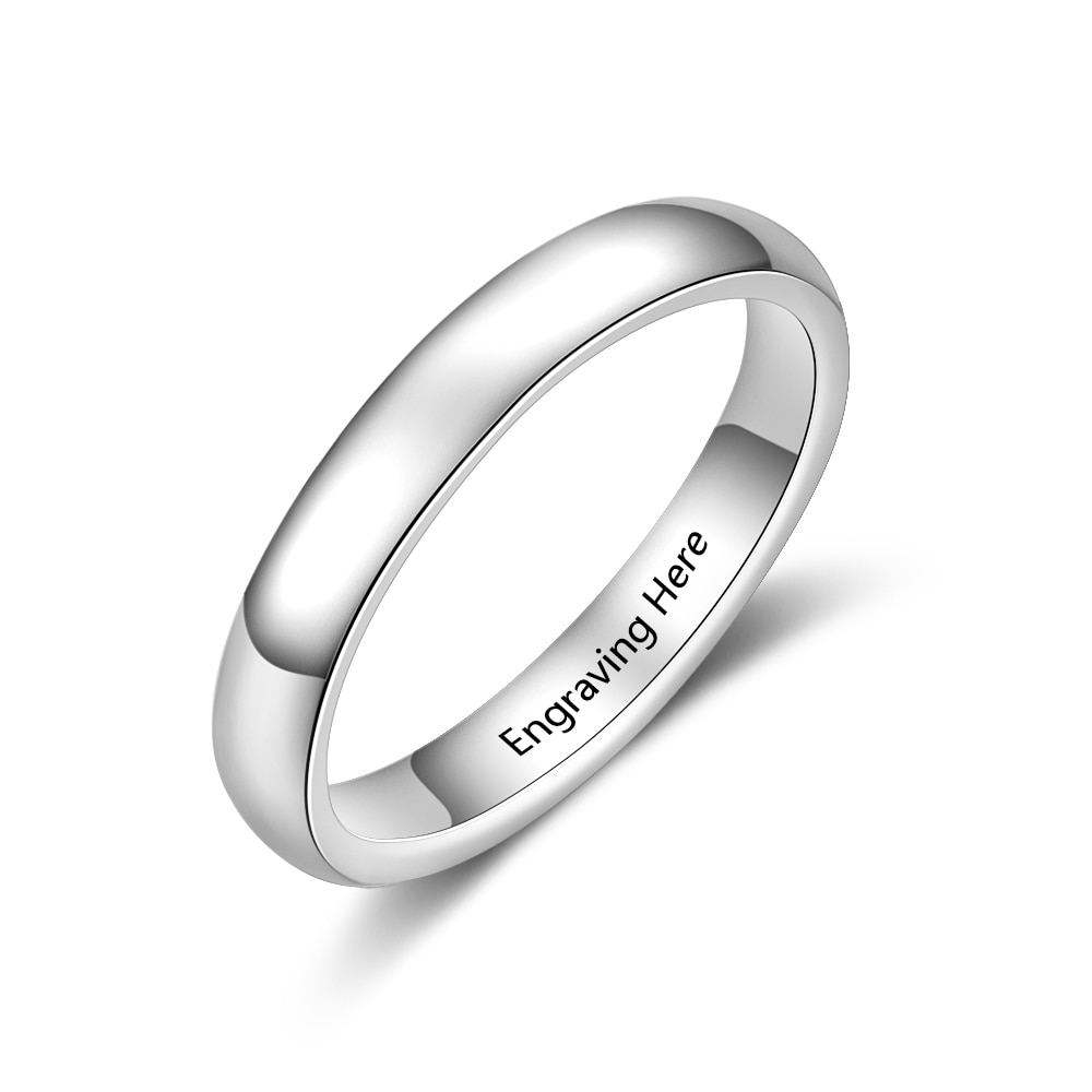 Personalized Ring Fashion Engagement Custom Jewelry Engraved Name Anniversary bands Simple Style Wedding Gift for Women Girl