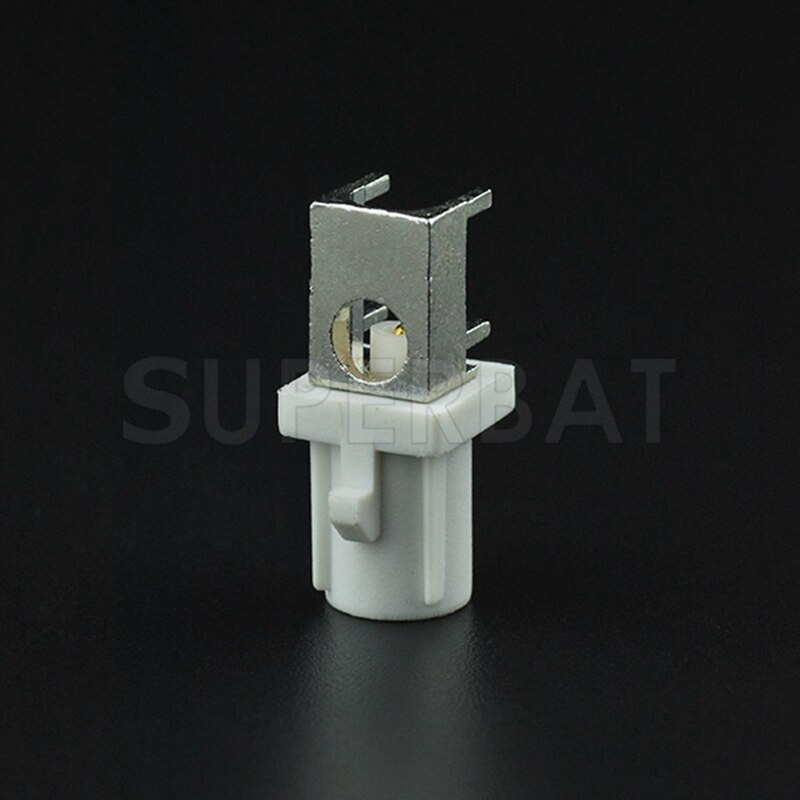Superbat 10pcs Fakra White Male End Launch PCB Mount Right Angle Radio Connector Angled pin