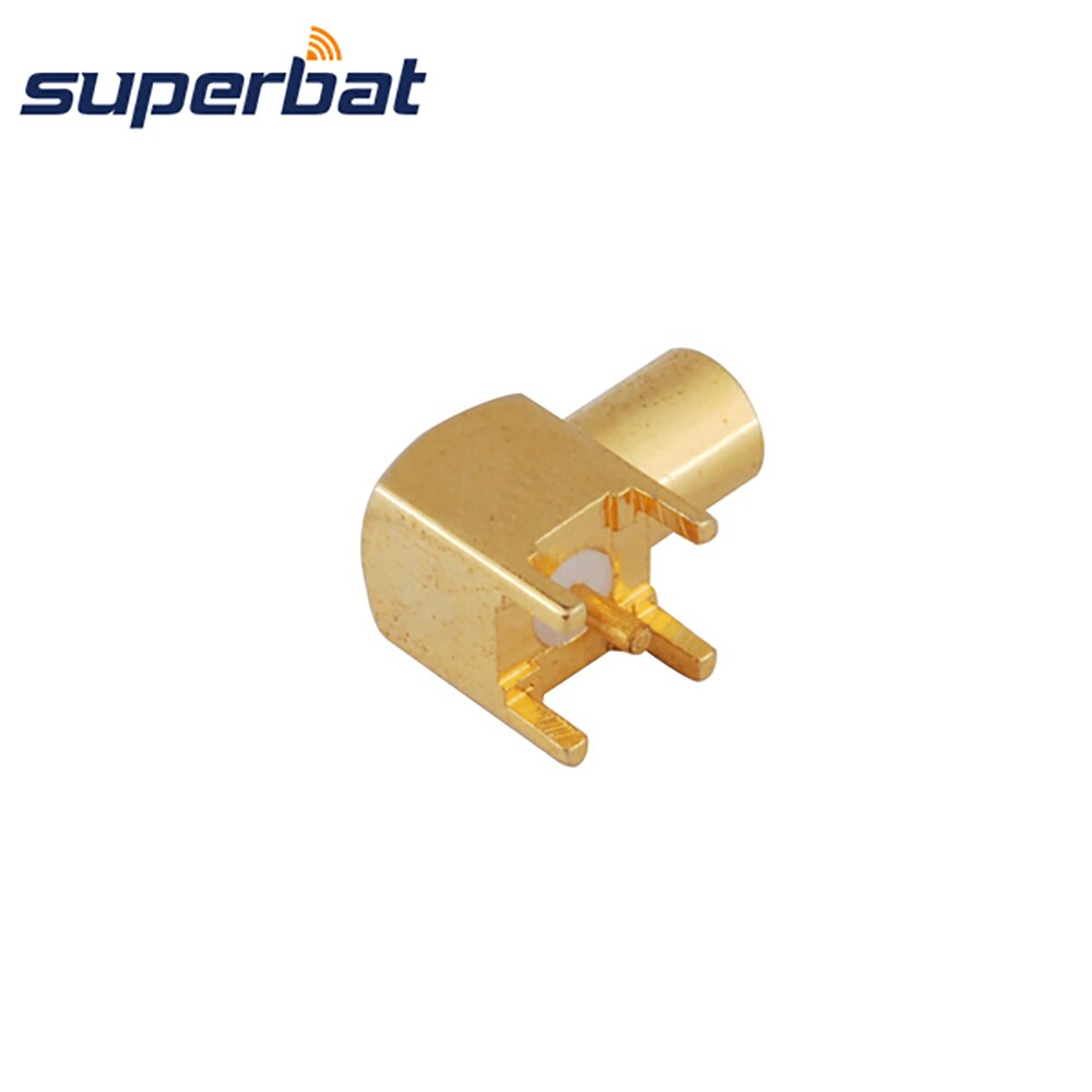 Superbat 75 Ohm MCX thru hole Female Right Angle PCB Mount with Solder Post Connector
