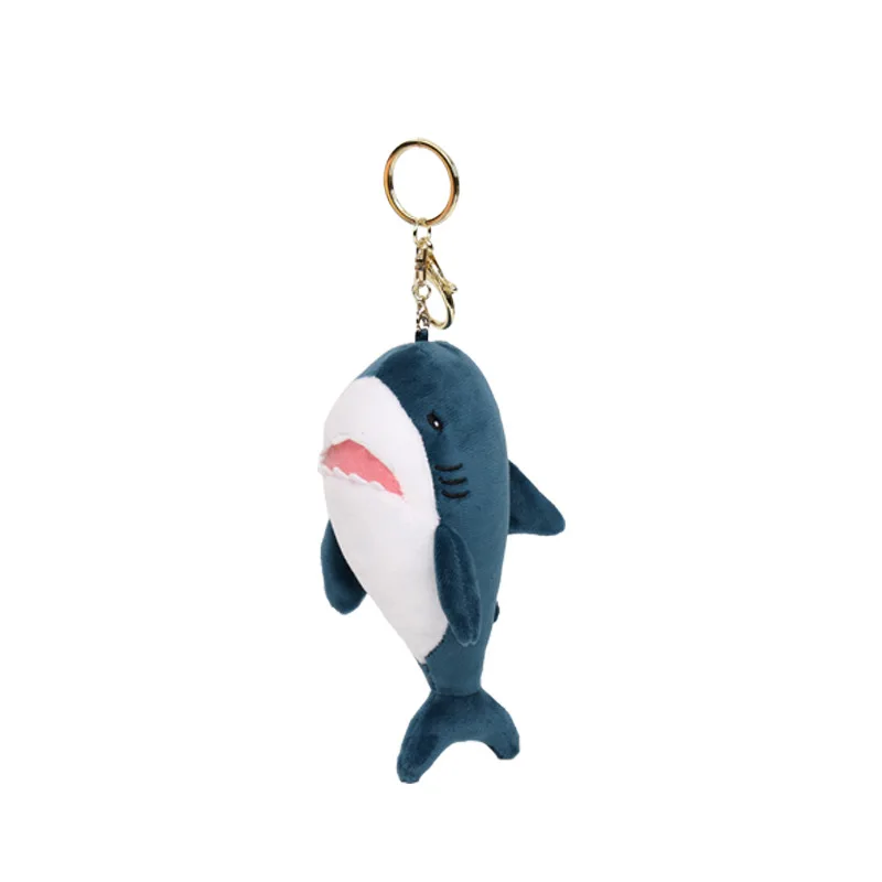 15cm Cute Simulation Shark Plush Pendant Toys Soft Cartoon Whale Stuffed Doll Backpack Keychain Bag