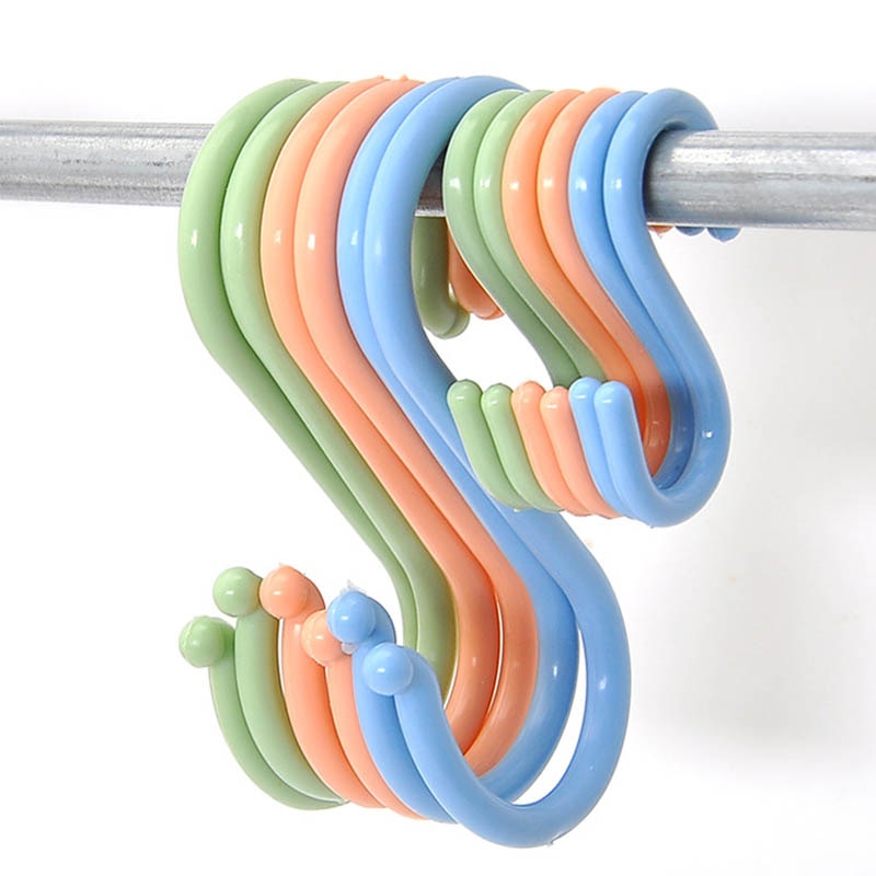 Portable Multi-purpose Kitchen Hooks Durable Home Organizer S Shape Plastic Clothing Rack Baby Stroller Hanger S L sizes