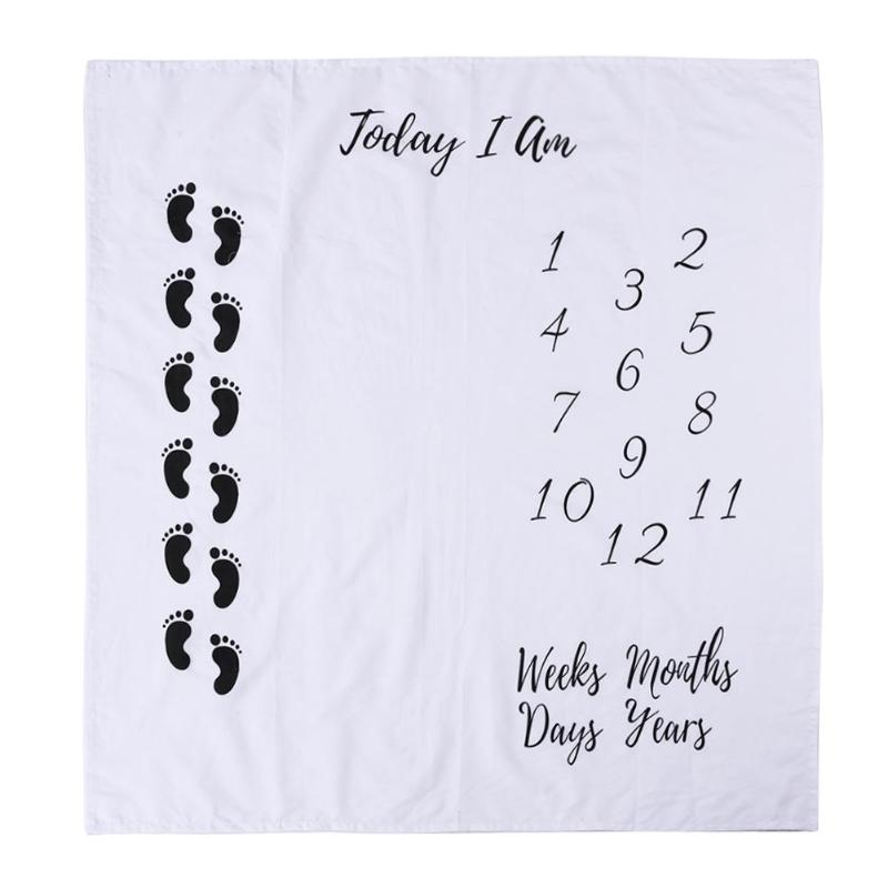100 X 100cm Baby Photography Prop Blankets Little Feet Printed Newborn Photo Prop Backdrop Cloth Decoration