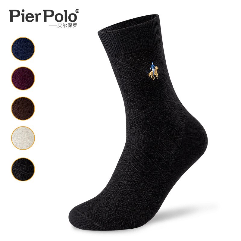5 Pairs Brand New PIER POLO Homocentric Squar Socks Casual Business Crew Socks Autumn Winter Men's Socks Manufacturer Whole