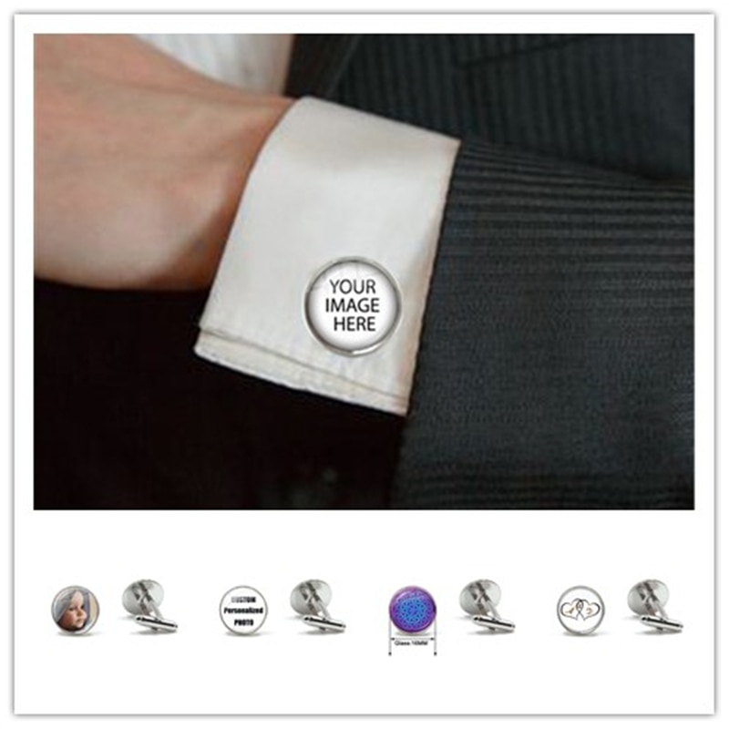 Personalized Custom Cufflinks Mum Dad Baby Children Grandpa Parents Cuff Button for Male Gentleman Shirt Wedding Cuff Links