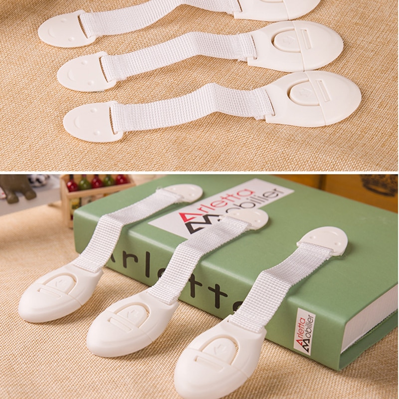 10pcs/Lot Multi-function Child Lock Protection Kids Safety Plastic Protection Safety Lock Cabinet Locks Straps Safety Lock