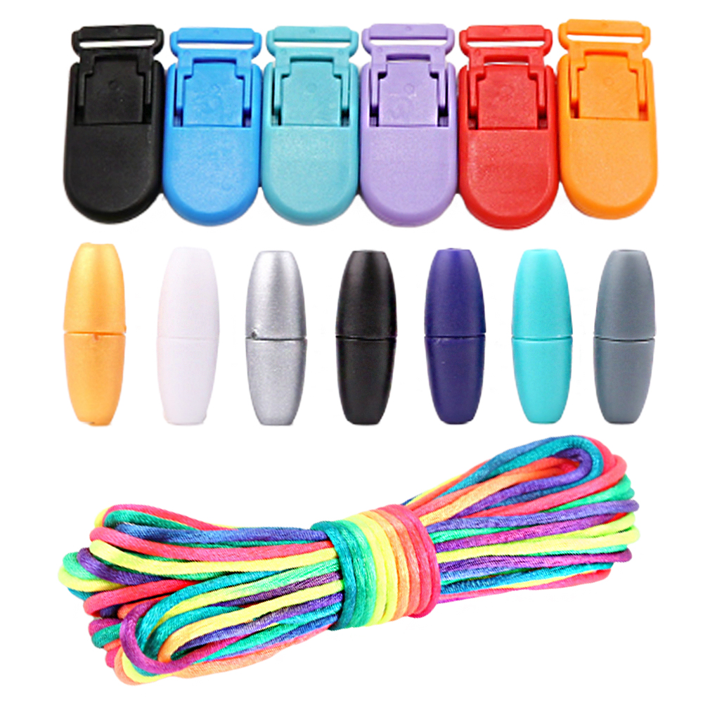 DIY Baby Pacifier Clips Chain Accessories Rattail Cord DIY Teething Dummy Holder Chew Necklace