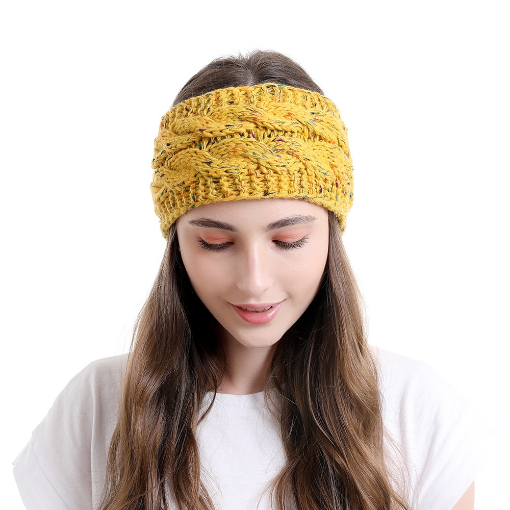 Yundfly Fashion Wool Knitted Hair Band Lady Women Autumn Winter Flower Headbands Fashion Sports Hairbands Warm Hair Accessories