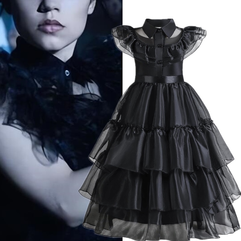 Wednesday Cosplay Costume Girls Encanto Princess Costume For Kids Halloween Cosplay Dresses Disfraz Party Cainival Outfits 4-10Y