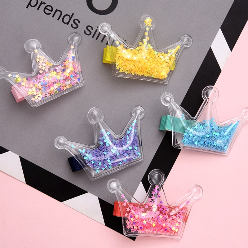 Children's hairpin baby broken hairpin hair accessories transparent stars love girls princess cute little clip headwear