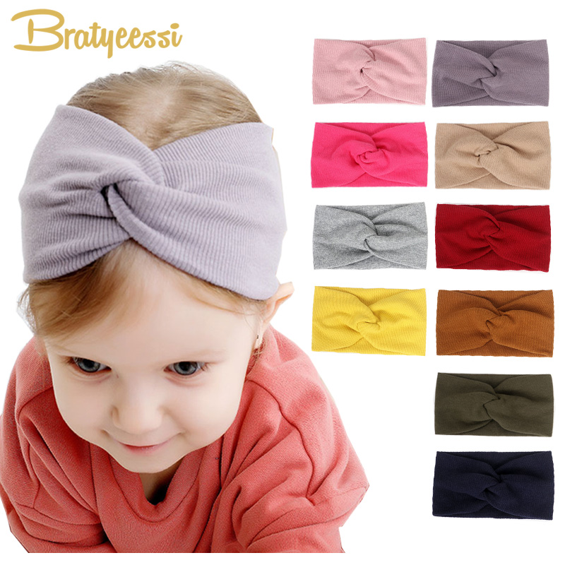 Fashion Baby Girl Headbands Cotton Infant Turban Hair Accessories Wild Cross Baby Headband for Girls Headwear 13 Colors