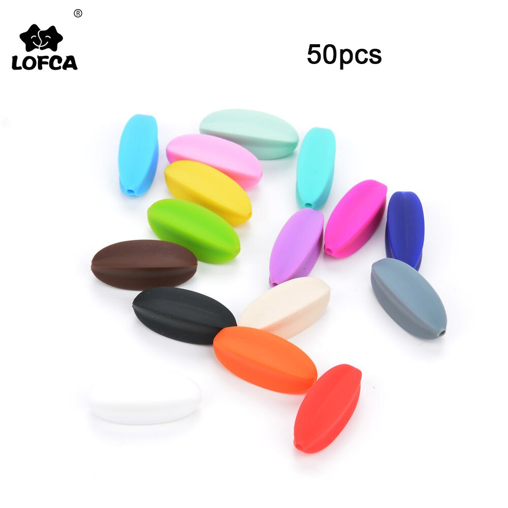 LOFCA 50pcs Starfruit Shape Silicone Beads For Silicone Teething Necklace Pacifier Chain BPA Free Food Grade Baby Teether Beads