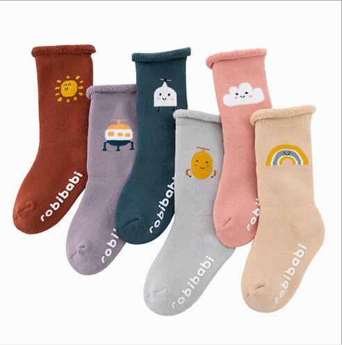 1-3 Year New winter thick children's socks baby child towel socks cartoon small tube terry socks