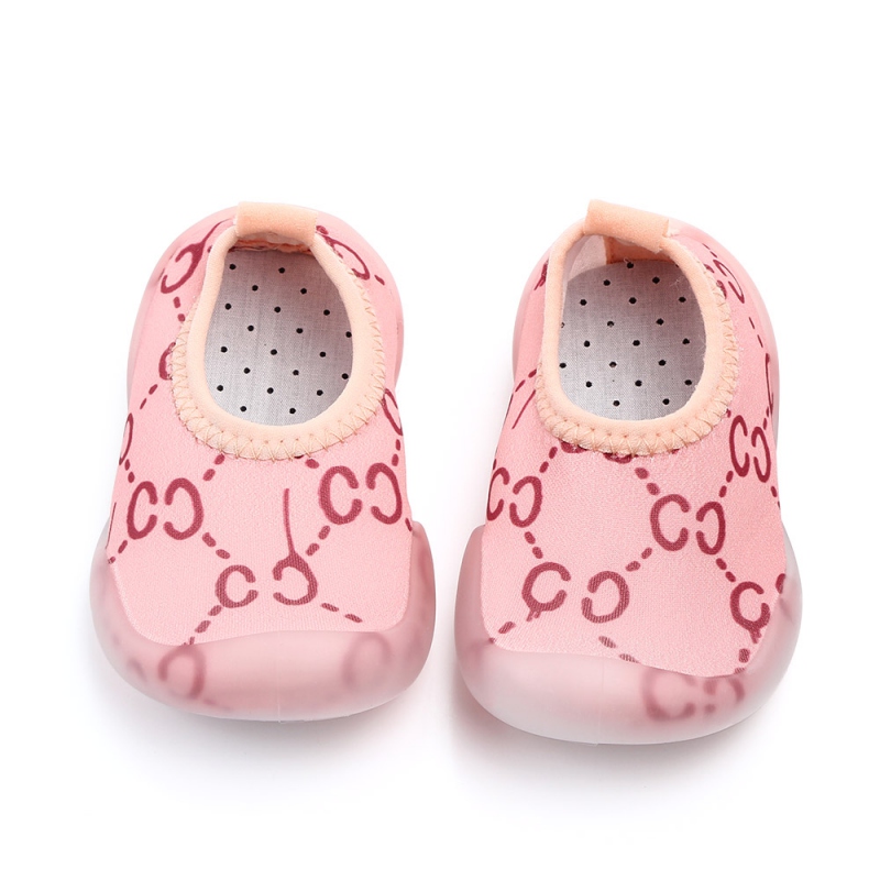Baby Boys Girls Socks Shoes Infant Cartoon Cotton Floral Print Socks Warm Anti Slip Floor Socks Shoes Leg Warmer pink yellow