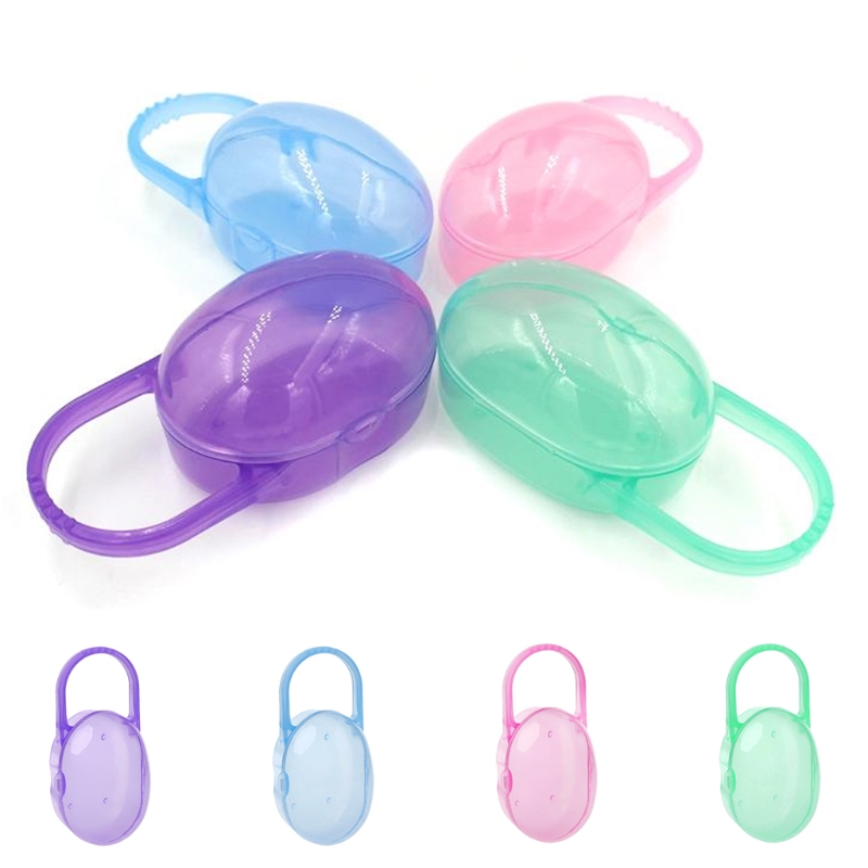 Drop Ship 1Pc Soild Portable Baby Infant Kids Pacifier Nipple Cradle Case Holder Travel Nipple Storage Box