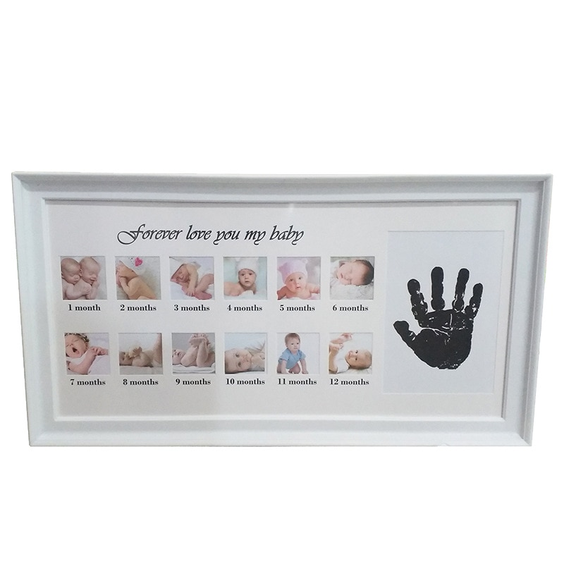 “forever love you my baby ”Creative DIY 0-12 Month Baby Souvenirs Commemorate Kids Growing Memory Gift Display Photo Frame