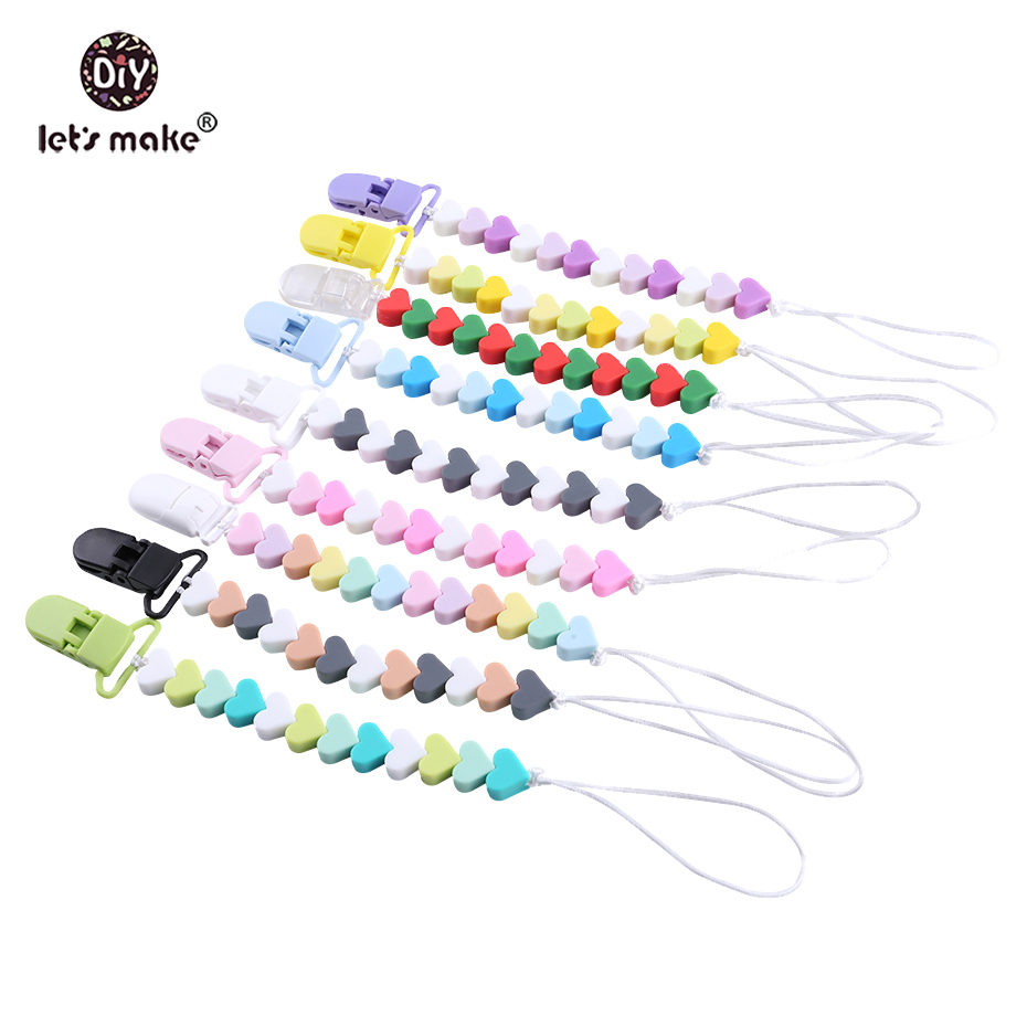 Let's Make Baby Teething 1pc Pacifier Clips Chain Cotton Rope nipple attachment  For Children 0-12 Months Teether