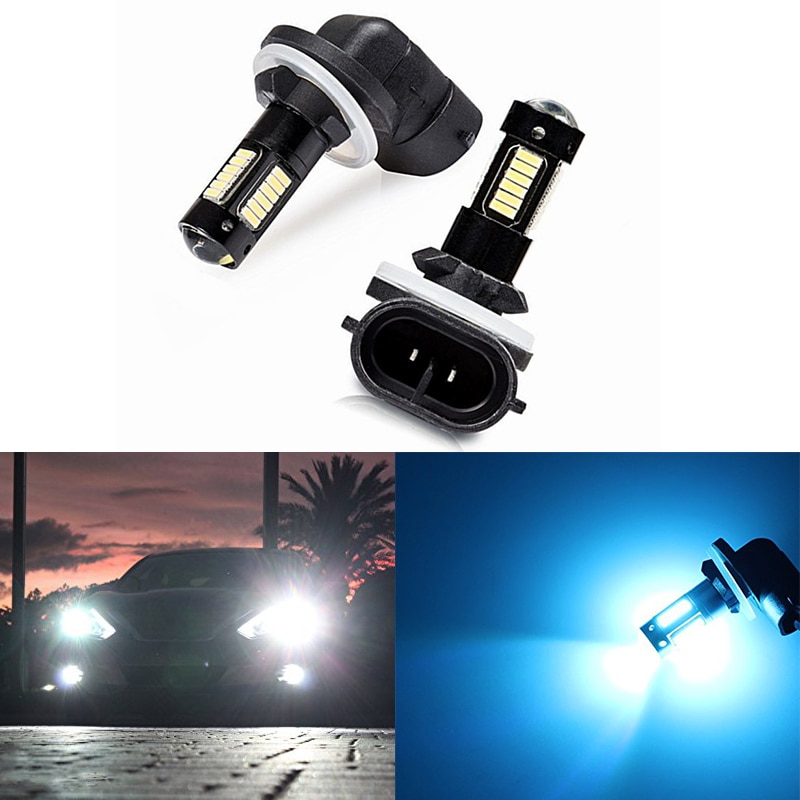 2pcs High Quality 880 881 H27 LED Fog Light Replacement Bulbs Car Foglight 12V White Amber Daytime Running Lights DRL Lamps