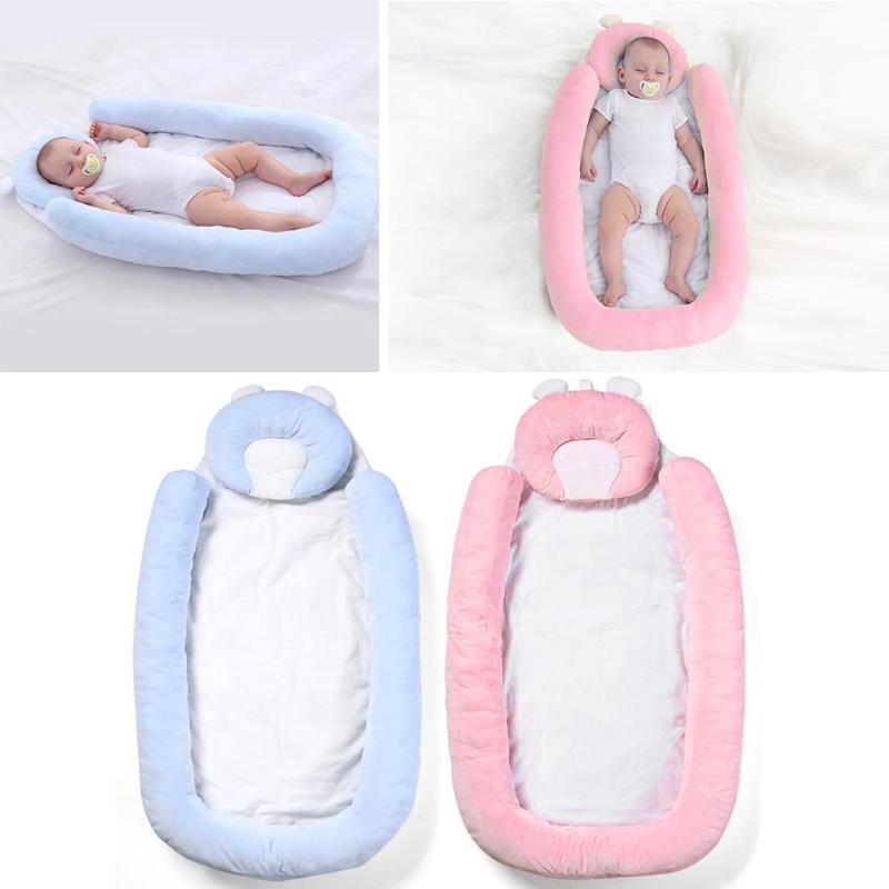Baby Bed Excellent Diamond Velvet PP Cotton Filling Sleeping Nest Newborn Crib Portable Removable Infant Cradle Cot
