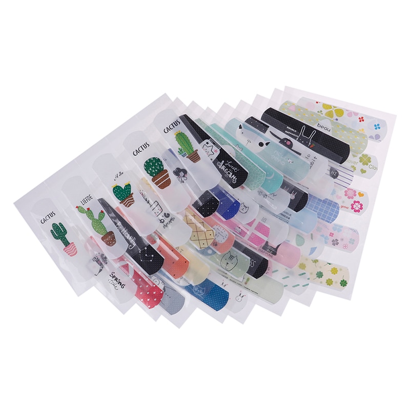 2 Sheets Waterproof Cartoon Kids Band Aid Adhesive Bandage Wound Brace Support Plaster Kits First Aid Emergency Skin Care