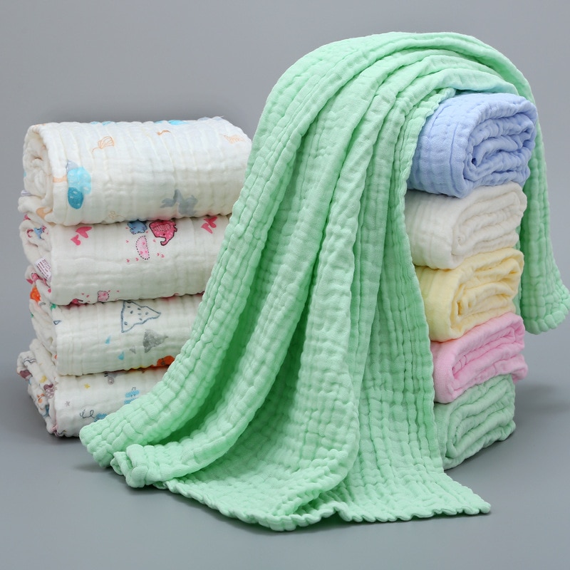 Baby Muslin Squares Baby Blanket Cotton Baby Blankets Newborn Winter Children's Plaid on The Bed Muslin Diaper Baby Bath Bl