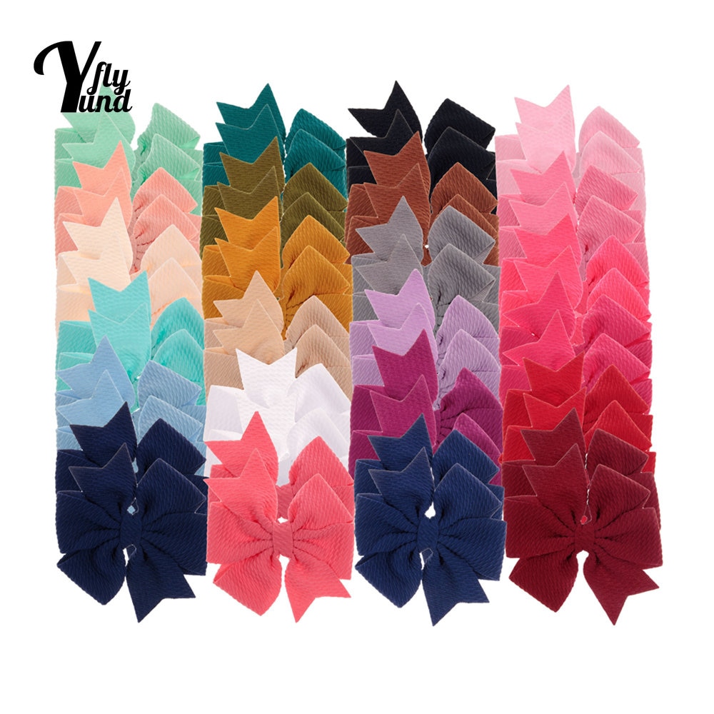 Yundfly 4" 20pcs/lot New Chiffon Bows with Clips Baby Girls Boutique Bow Hairpins Children Photo Shoots Hair Accessories Gi