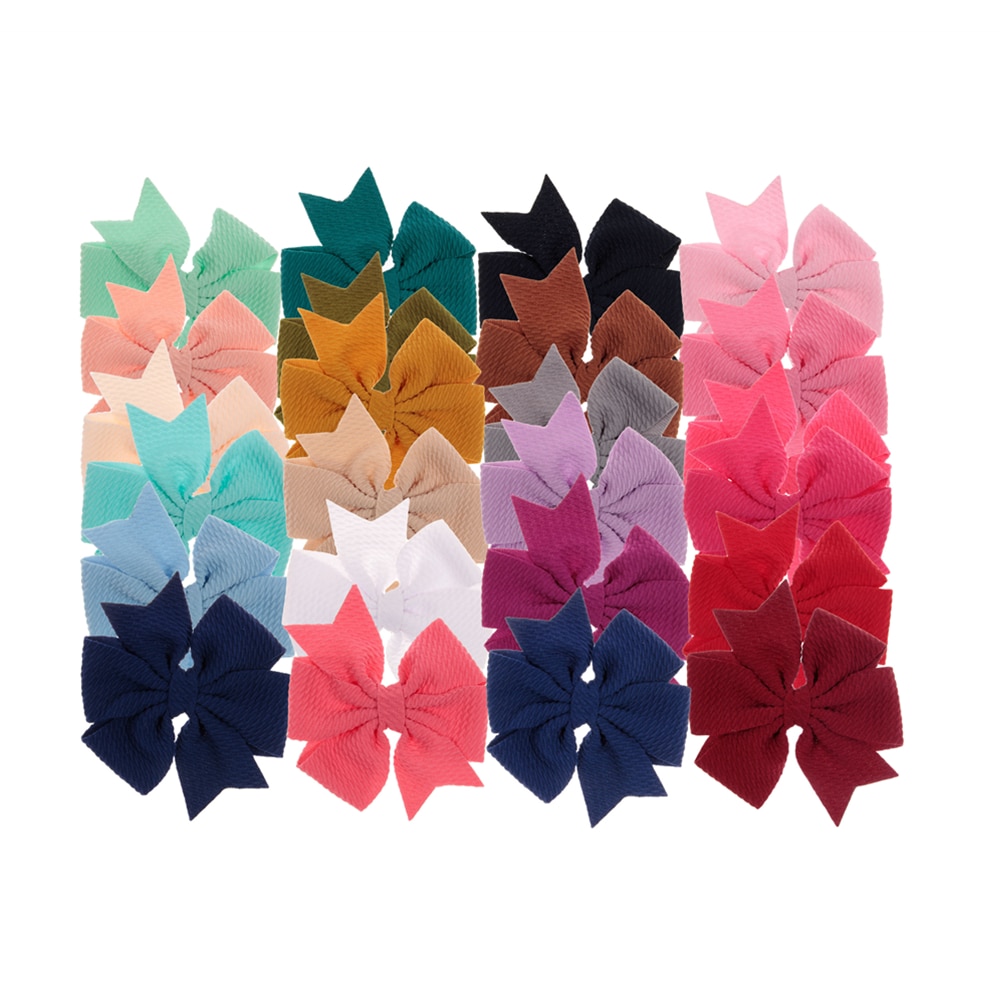 24 Colors 4" 20pcs/lot Soft Chiffon Bows for Baby Girls Diy Headband Hair Clips Hairpins Children Headwear Accessories