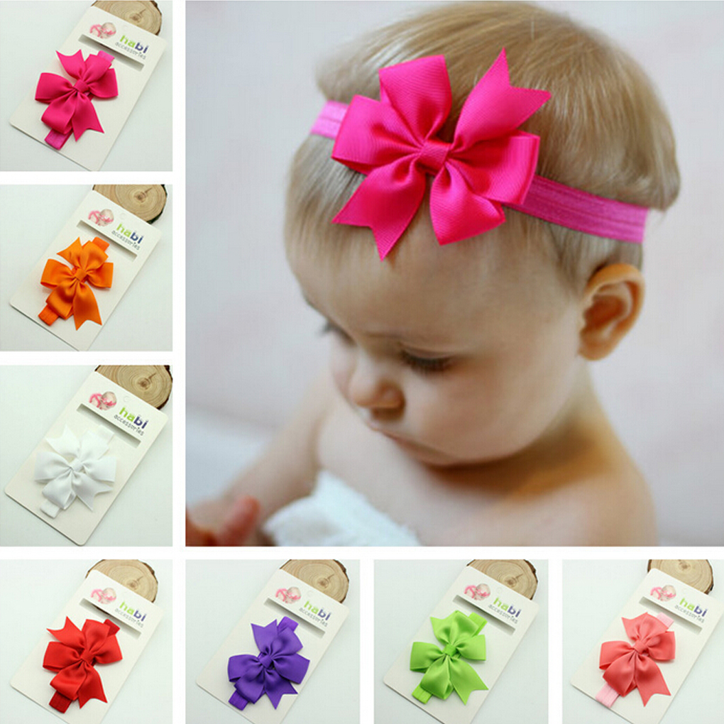 Infant Baby Bow Headband Girls Flower Hair Accessories Kids Baby Girls Hairpins Clip Hair Baby