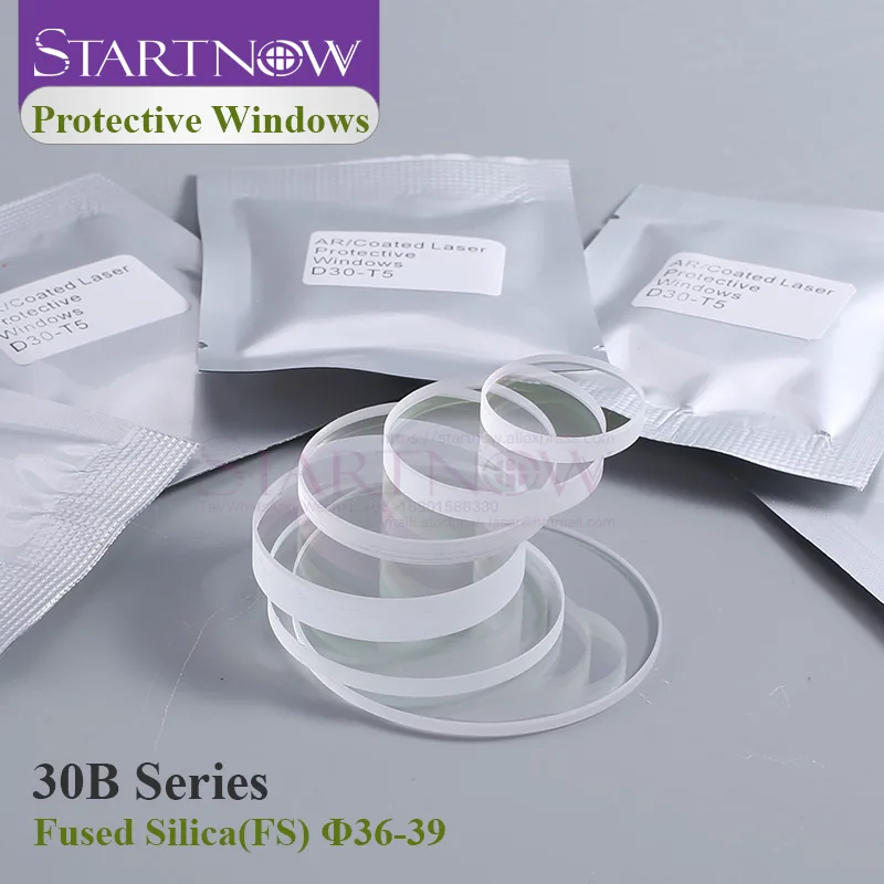 Startnow Laser Protective Lens Fused Silica Windows Raytools 37x7mm Coating Lens For CNC Cutting