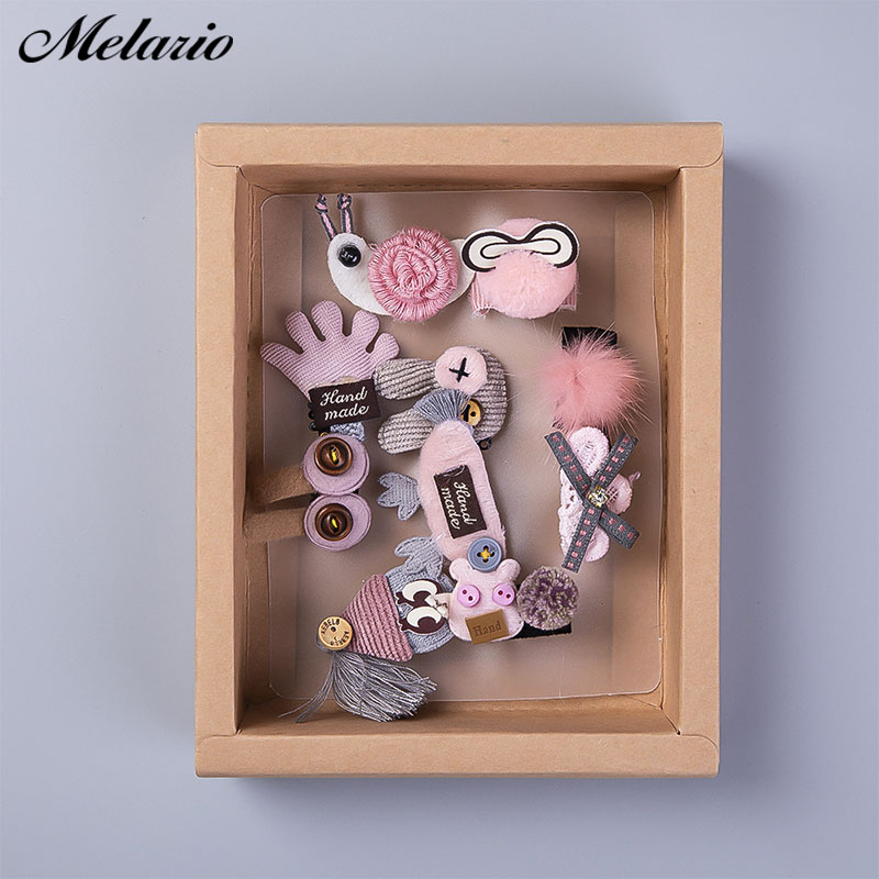 Melario Hair Pins New Kids Children Accessories Hairpins Barrettes Baby Fabric Bow Flower Headwear Hair Clips Girls Headdress