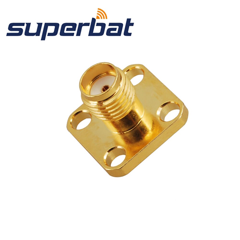 Superbat 10pcs SMA 4 hole Chassis Panel Mount Female with Solder Post Terminal Connector