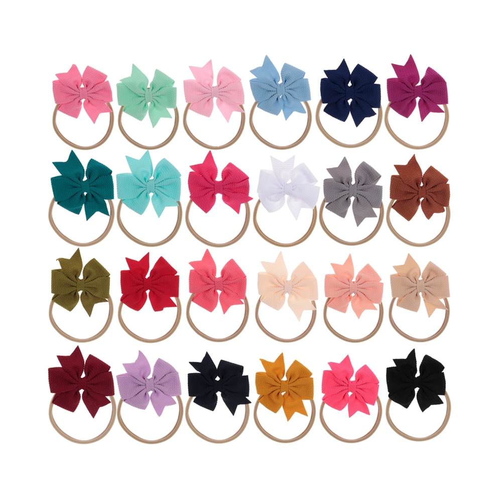 New Chiffon Swallowtail Bows Nylon Baby Headbands Kids Elastic Hair Bows Hairbands Baby Photo Prop Hair Accessories