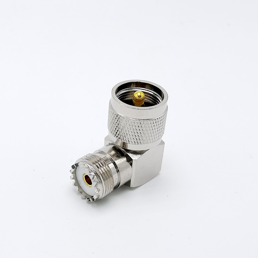 UHF SL16 Right angle adapter connector M type UHF male to UHF female connector for Walkie-talkie antenna 1pcs