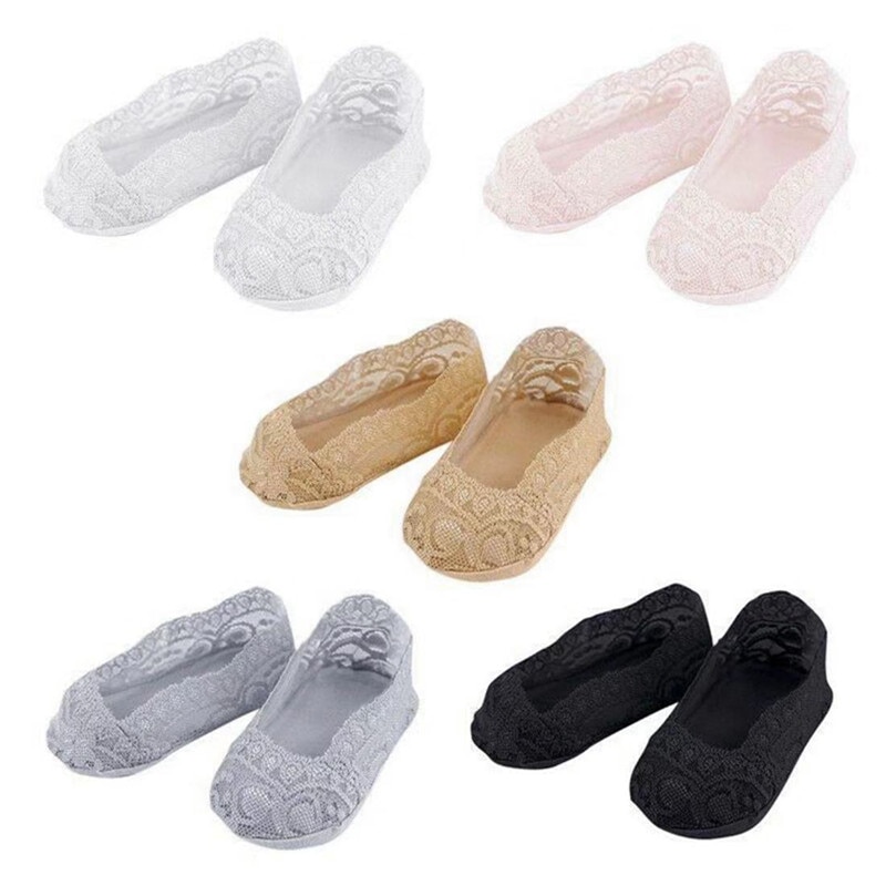5Pairs Baby Low Cut Invisible Socks Hosiery Boat Sock Flower Lace Fashion Cute Summer Soft