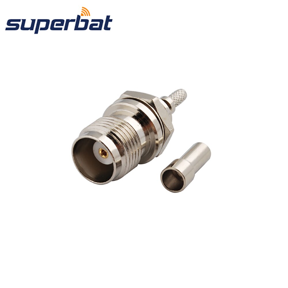 Superbat TNC Crimp Female Bulkhead RF Coaxial Connector for Cable RG174 RG178,RG316,LMR100