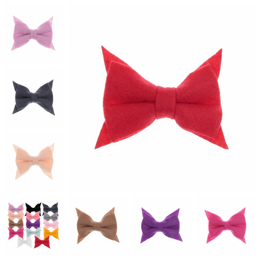 Cute 20pcs/lot Swallowtail Felt Bows for Baby Girls Headbands Soft Hair Bows for Hairpins Clips Diy Children Hair Accessories